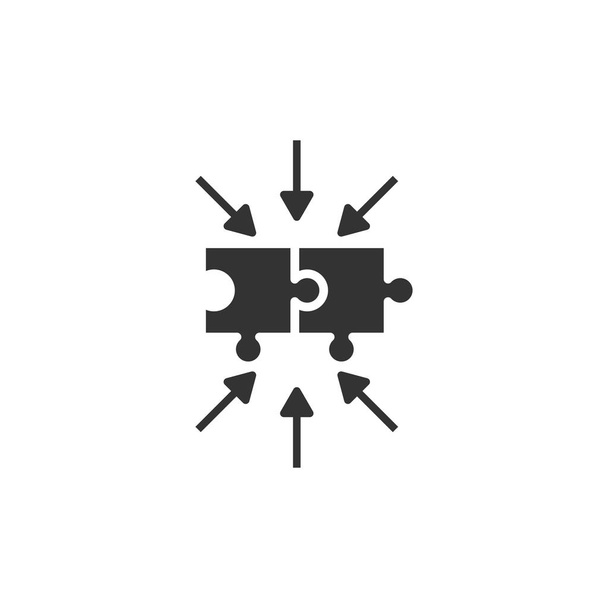 Puzzel puzzel pictogram in platte stijl. Compatibele vector van de oplossing - Vector, afbeelding
