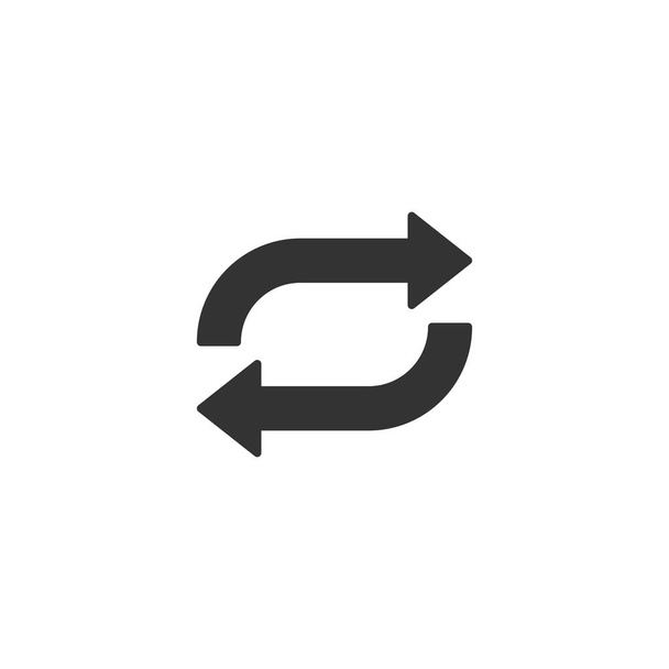 Arrow rotation icon in flat style. Sync action vector illustrati - Vector, Image