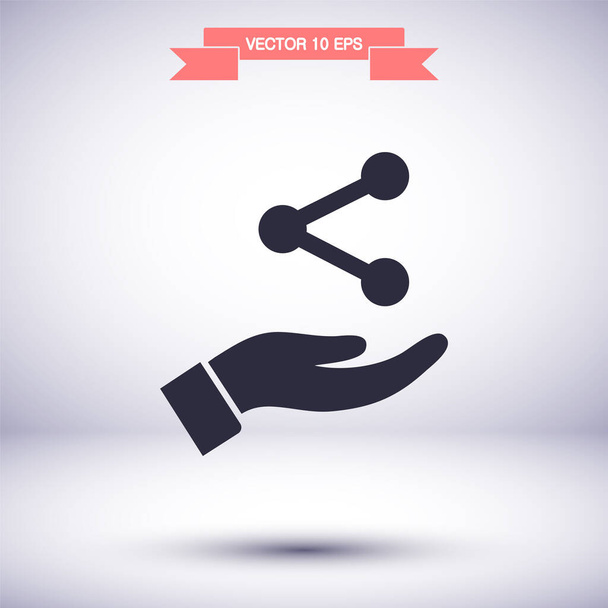 Icono de red en la mano, lorem ipsum Diseño plano
 - Vector, Imagen