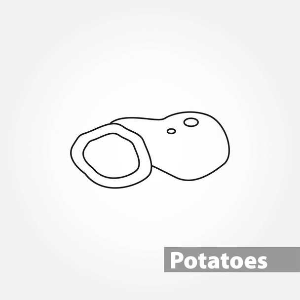 Potato dunne lijn vector pictogram - Vector, afbeelding