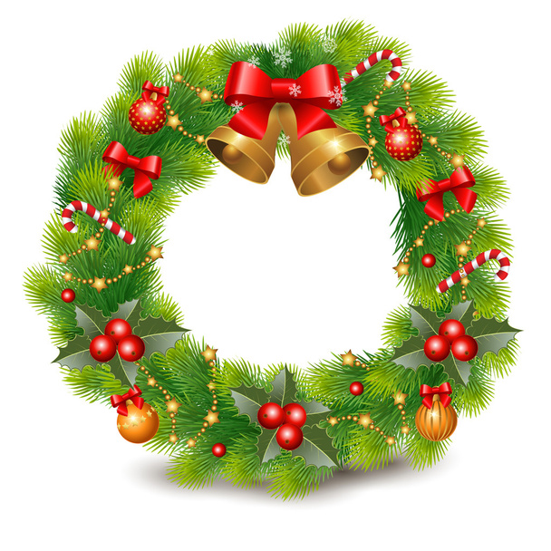 Christmas wreath - Vettoriali, immagini