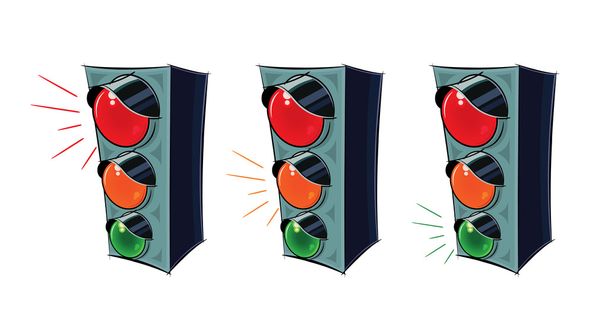 Traffic light - Vector, Image
