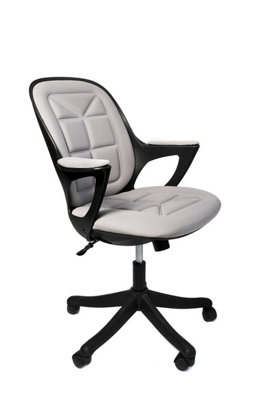 Білий офісний стілець ізольований на білому тлі
 - Фото, зображення