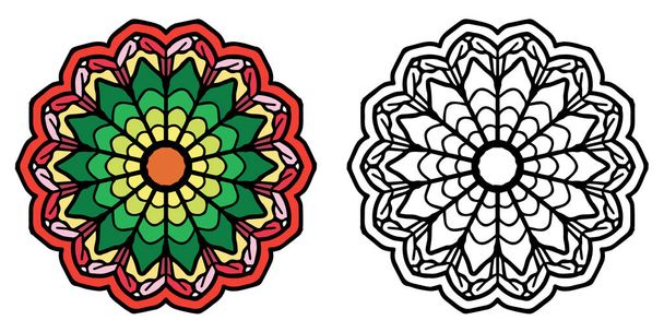 Mandala padrão redondo vintage
 - Vetor, Imagem