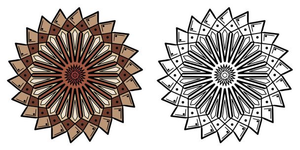 Mandala padrão redondo vintage
 - Vetor, Imagem