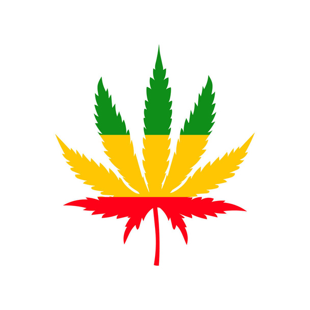 Ilustración vectorial del icono de la hoja de cannabis. Diseño plano. Aislado
. - Vector, imagen