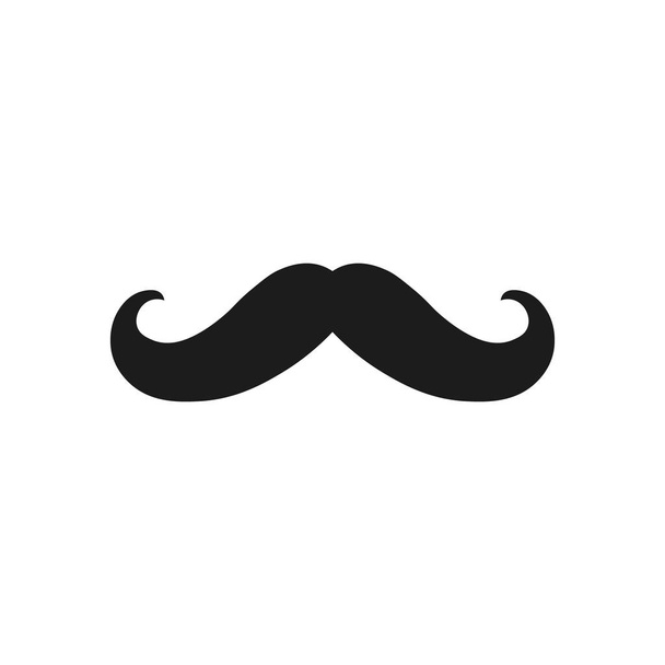Vector illstration of mustache icon. Flat design. Isolated. - Vector, Image