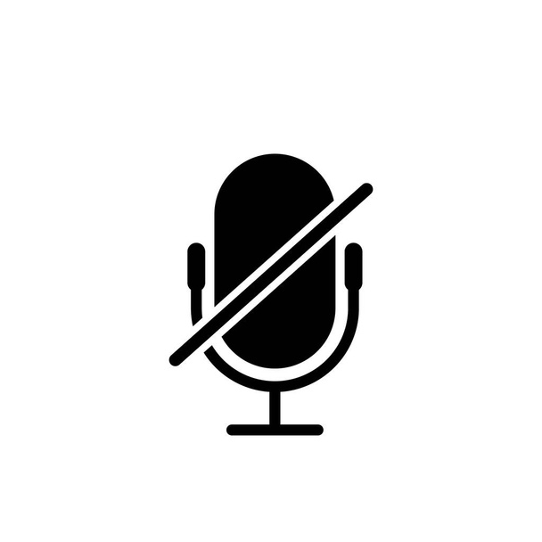 Microphone Audio Muted vector icon on white - Vector, Image