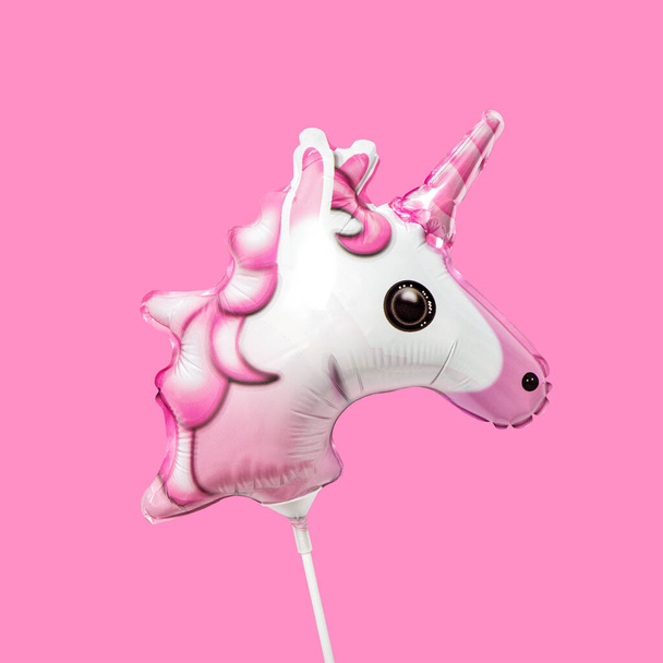 Pink horse foil balloon party background - Valokuva, kuva