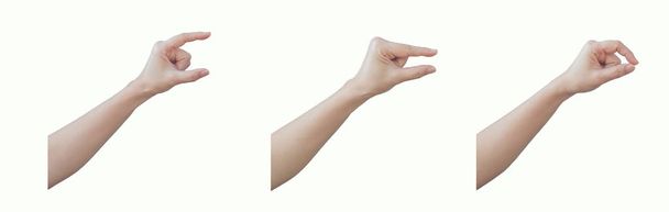 Σύνολο καυκάσια γυναικεία χέρια χειρονομία απομονώνονται σε λευκό φόντο. - Φωτογραφία, εικόνα