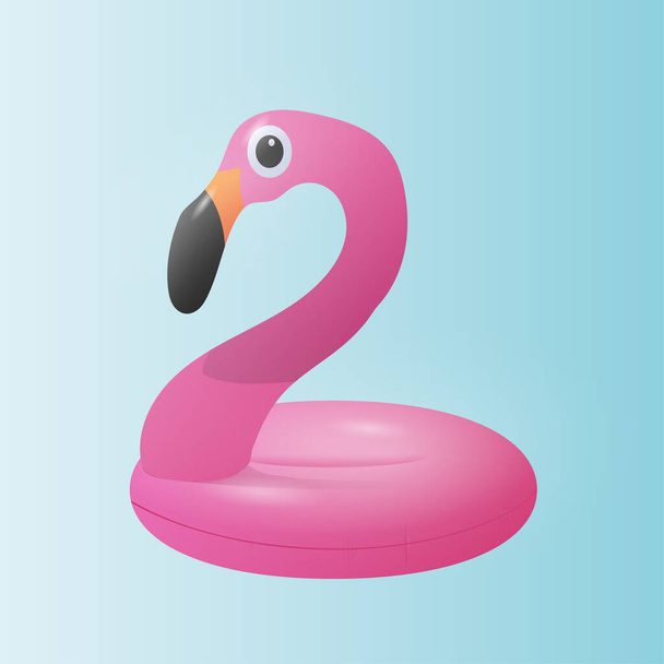 Anillo de piscina inflable rosa. Vector nadar icono de vacaciones flamenco. Playa de verano o patrón de juguete de piscina
. - Vector, Imagen
