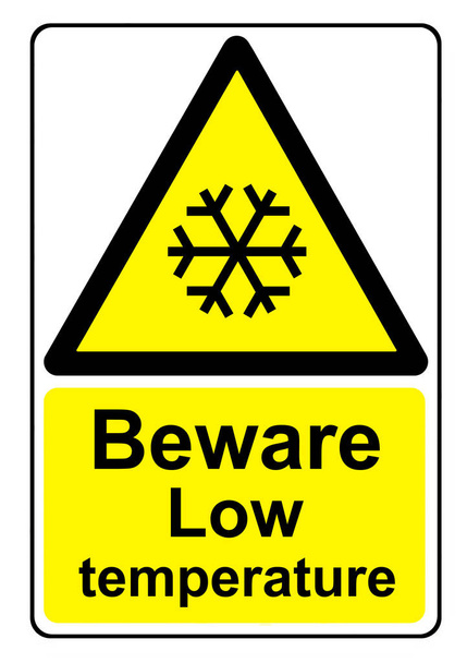Beware low temperature sign - Fotoğraf, Görsel