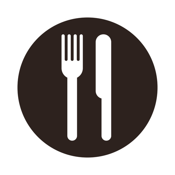 Knife and fork sign - Vector, Image