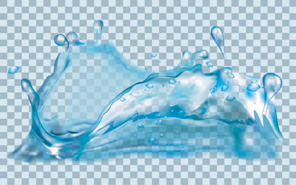 Blue water splash, vector illustration EPS 8. - Vecteur, image