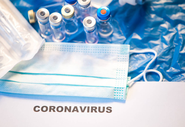 Coronavirus φιάλες εμβολίων ιατρικό υπόβαθρο - Φωτογραφία, εικόνα