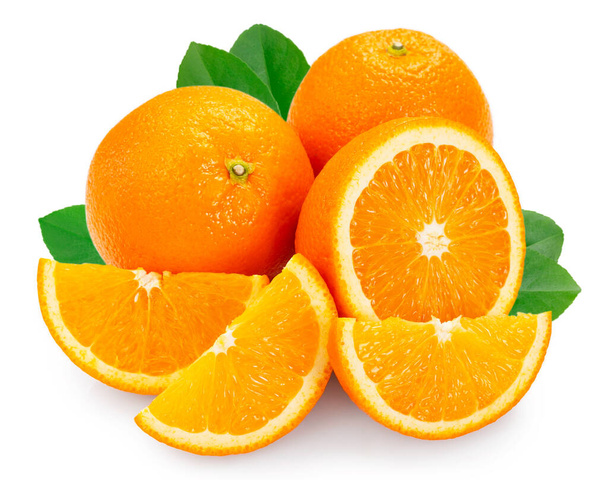 Fresh orange isolated on white background - Foto, Imagem