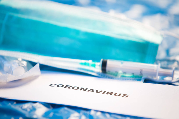 Coronavirus vaccins flessen medische achtergrond - Foto, afbeelding