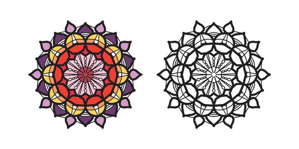 Mandala modello rotondo vintage. Hennè tribale indiano e arabo mo
 - Vettoriali, immagini