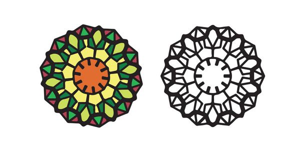 Mandala round pattern vintage. Tribal henna indian and arabic mo - Vector, Image