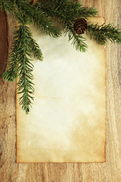 Blank paper with Christmas decorations - Foto, Imagen