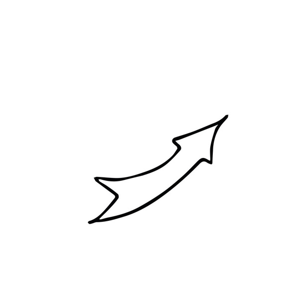 flecha arriba mano dibujada en estilo garabato. negocios, gráficos - Vector, Imagen