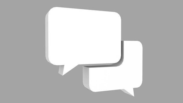 コミュニケーションの単語バルーンアイコンシンボルの3Dレンダリングイラスト - 写真・画像