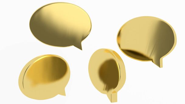 3D render illustration of word balloon icon symbol of communication - Photo, Image
