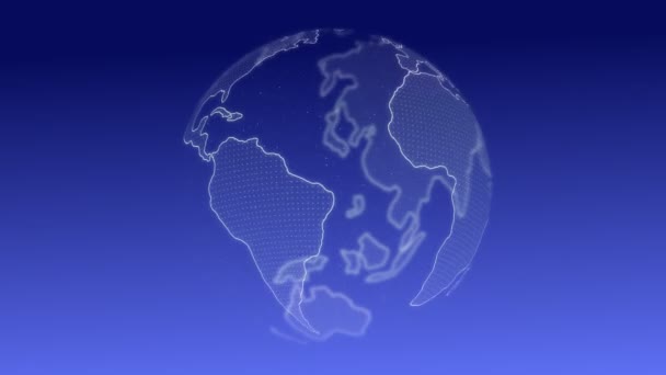 Erde Globus 3D mit Business Graphen Technologie. Erfolgskonzept. Diagramme und Graphen Cyber-Loop-Animation. futuristisches Hologramm Planet Erde. - Filmmaterial, Video
