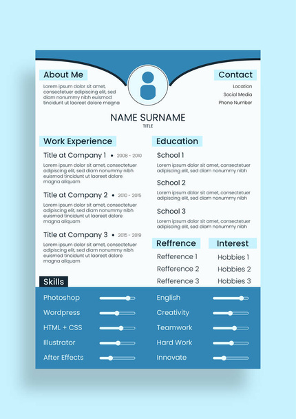 Curriculum template with minimalist style. Resume template. Introduce yourself. - Vector, Image
