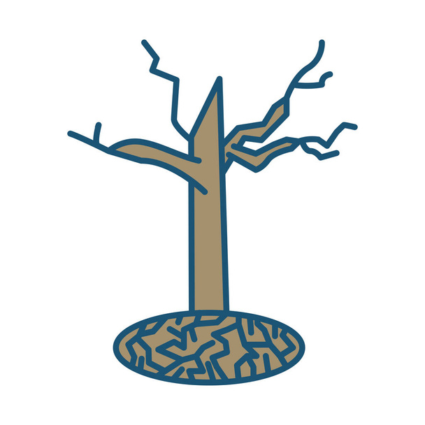 árbol seco naturaleza aislado icono
 - Vector, Imagen