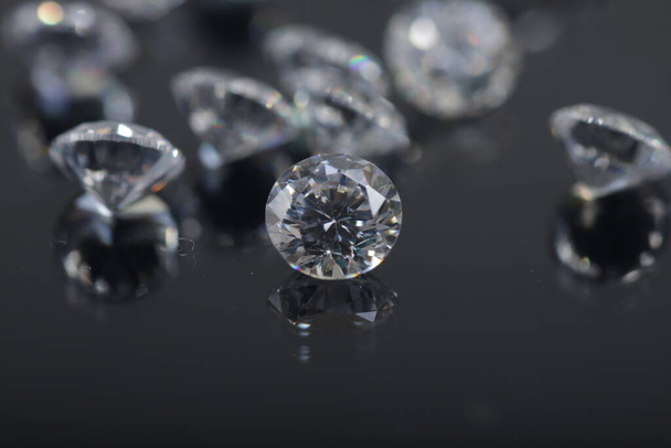 Close up shot of beautiful brilliant crystal zirconia diamond beads for jewelry  - Photo, Image