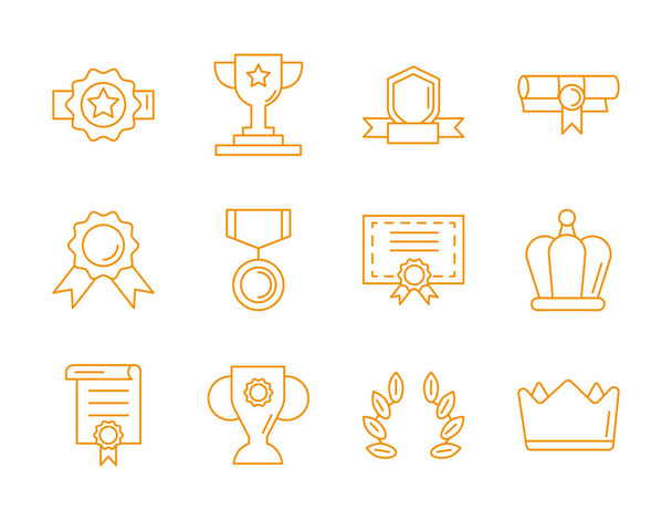 bundel awards set pictogrammen - Vector, afbeelding