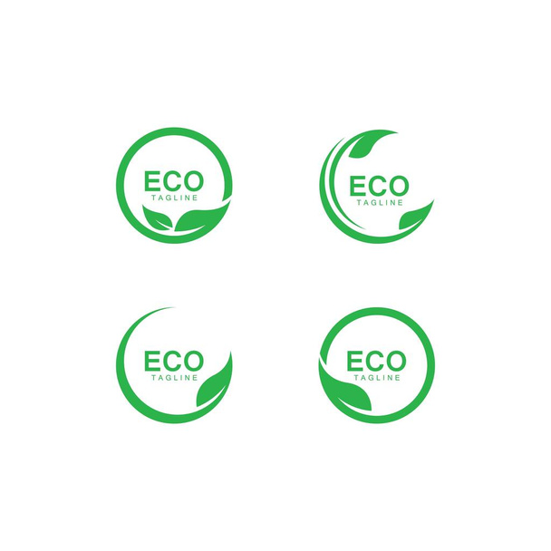 Eco Tree Leaf Logo malli - Vektori, kuva