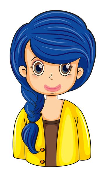 A business icon with a long blue hair - Vektor, obrázek