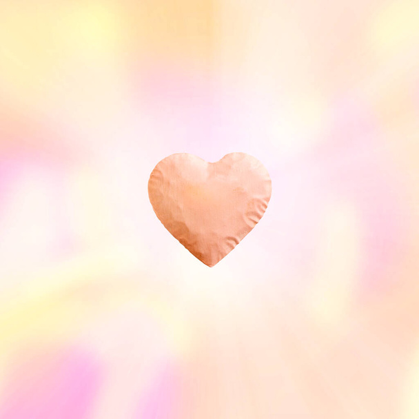 big pink heart and pink background and copy space. - Foto, imagen