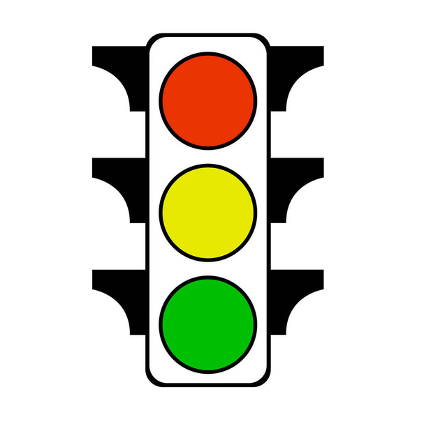 icône de feu de circulation sur fond blanc - Vecteur, image
