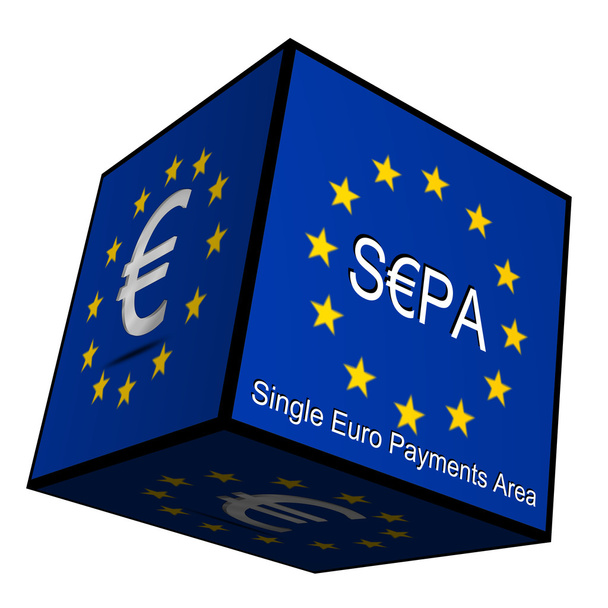 sepa 単一ユーロ支払いエリア - ボタン 3 d - 写真・画像