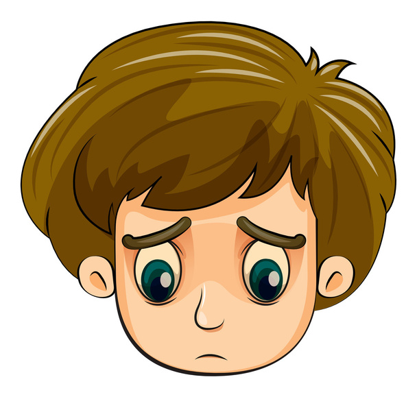 ένα κεφάλι του ένα θλιβερό νεαρό αγόρι - Διάνυσμα, εικόνα