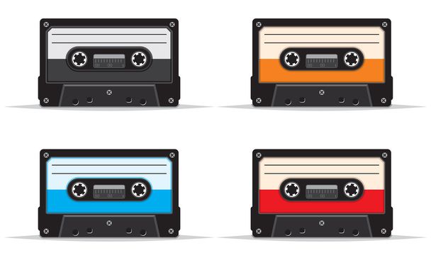 cassette tape collectie - Vector, afbeelding