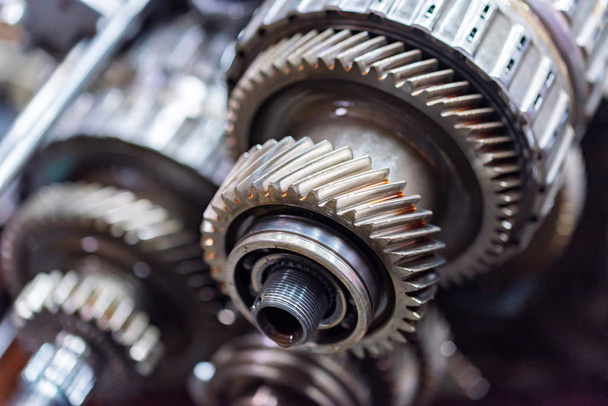 Close-up helical gears in car automatic transmission - Photo, Image