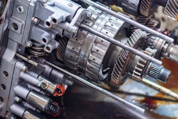 Close-up helical gears in car automatic transmission - Photo, Image