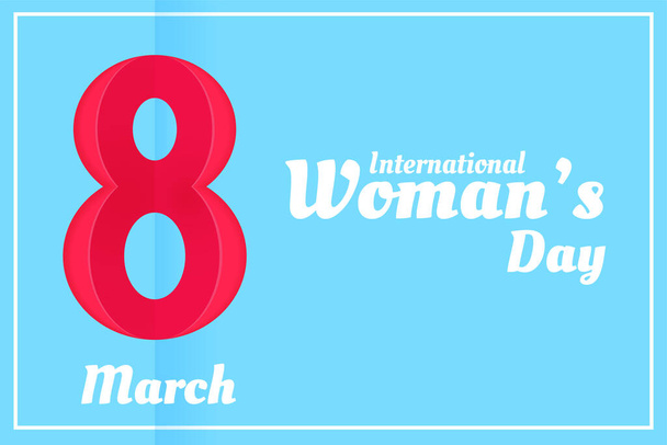Cartões de saudação para 8 de março no Dia Internacional da Mulher 8 na forma de corte de papel
. - Vetor, Imagem