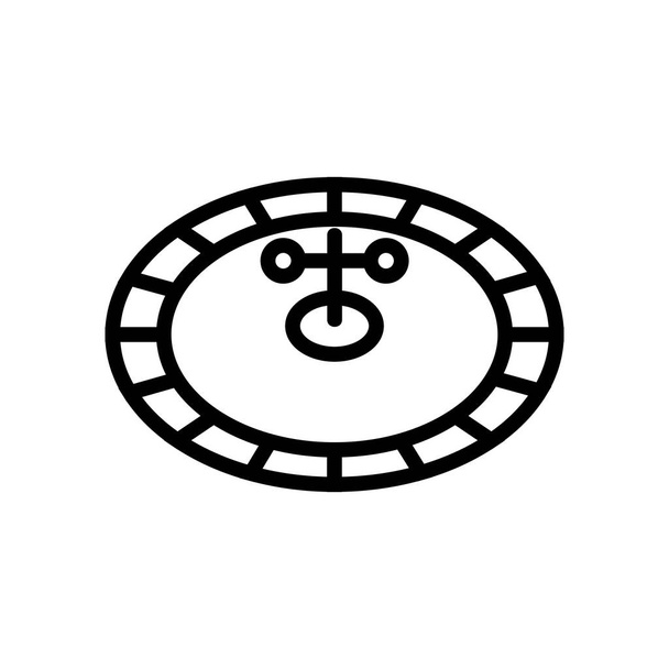 Rulett kaszinó ikon vektor. Elszigetelt körvonalszimbólum illusztráció - Vektor, kép