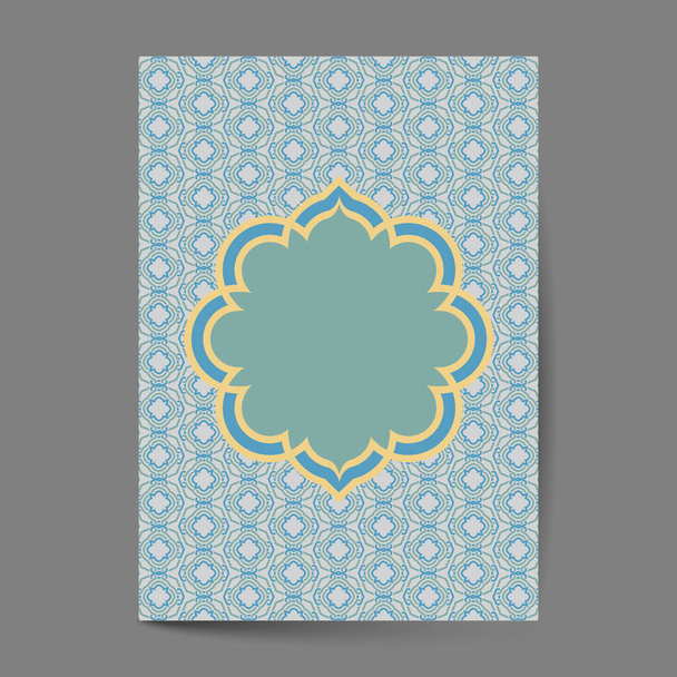 Luxury cover page design with pattern background, antique greeting card, ornate page cover, ornamental pattern template for design - Vektör, Görsel