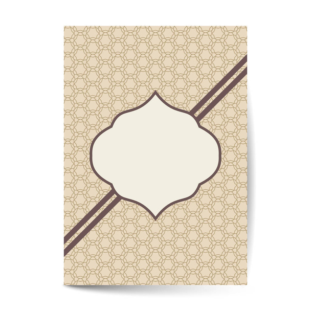 Luxury cover page design with pattern background, antique greeting card, ornate page cover, ornamental pattern template for design - Vector, imagen