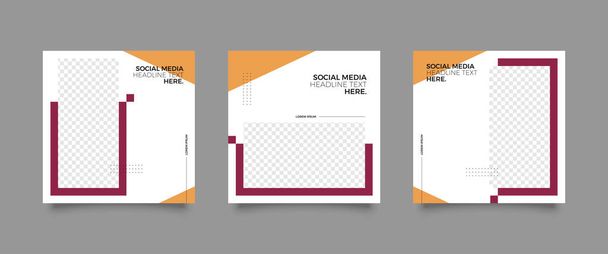 Modern promotion square web banner for social media mobile apps. Elegant sale and discount promo backgrounds for digital marketing - Vector, Image