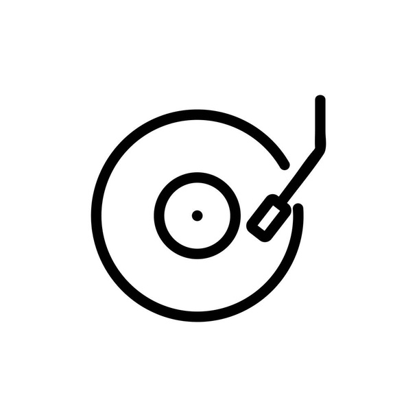 Schallplatten-Icon-Vektor. Isolierte Kontursymboldarstellung - Vektor, Bild