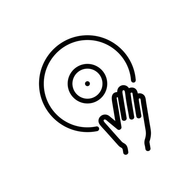 DJ vinyl icon vector. Isolated contour symbol illustration - Vector, Image