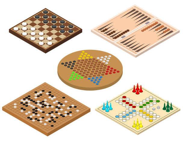 Board Games Sign 3d Icon Set Isometric View. Vector - Διάνυσμα, εικόνα