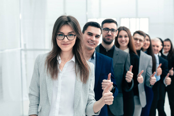 group of young business people showing thumbs up - Photo, Image